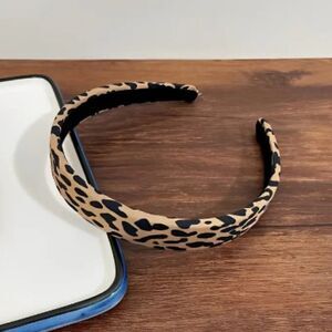 Gold Cheetah Satin Top Knot Headband